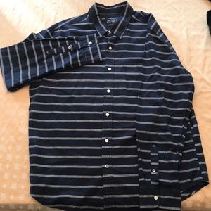 Blue and Gray Striped Amer Eagl Button Down Shirt